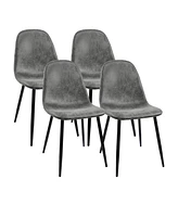 Simplie Fun Modern Grey Upholstered Dining Chairs Set of 4