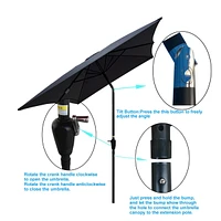 Waterproof Patio Umbrella with Tilt and Crank