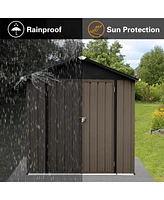 Simplie Fun Out Storage Sheds 4FT×6FT Apex Roof Brown + Black