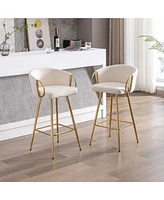 Streamdale Furniture 30 Inch Set of 2 Bar Stools Beige