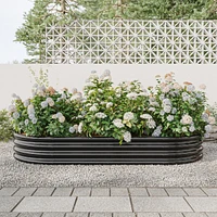 Large Metal Oval Raised Garden Bed