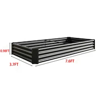 Metal Raised Garden Bed Kit for Flowers, Veggies (7.6x3.7x0.98ft)