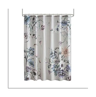 Home Outfitters Blush 100% Cotton Floral Printed Shower Curtain 72"W x 72"L, for Bathrooms, Casual