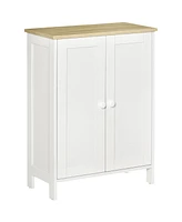 Homcom Modern Storage Cabinet Organizer 2-Door Cupboard w/ Adjustable Shelves, White