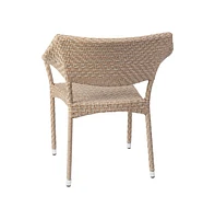 Merrick Lane Cheri Fade And Weather Resistant Modern Pe Rattan Patio Dining Chair With Reinforced Steel Frame