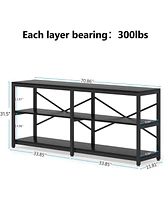 Tribesigns 70.9 Inch Extra Long Console Table, Modern Sofa Table Behind Couch Table with Storage Shelves, 3-Tier Industrial Hallway Entryway Table for