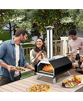 Sugift Outdoor Pizza Oven with Pizza Stone and Foldable Legs for Camping