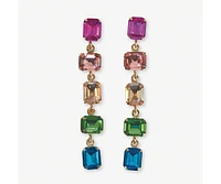 Ink + Alloy Priscilla 5-Tier Mixed Stones Drop Earrings Rainbow