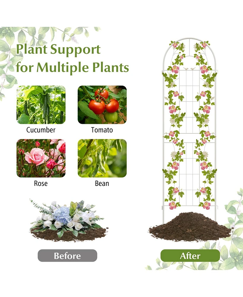Slickblue 2 Pack 71 x 20 Inch Metal Garden Trellis Rustproof Plant Support for Climbing Plants