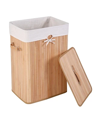 Slickblue 19-Gallon Rectangular Laundry Basket Clothes Hamper with Handles and Lid