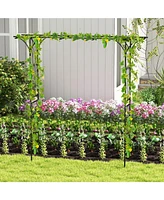 Slickblue 81 Inch Garden Arbor Metal Archway for Climbing Plants-Black