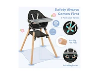 Slickblue Kids 6 1 Convertible Highchair with Safety Harness and Removable Tray