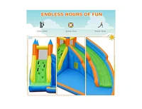 Slickblue Inflatable Mighty Bounce House Jumper with Water Slide without Blower