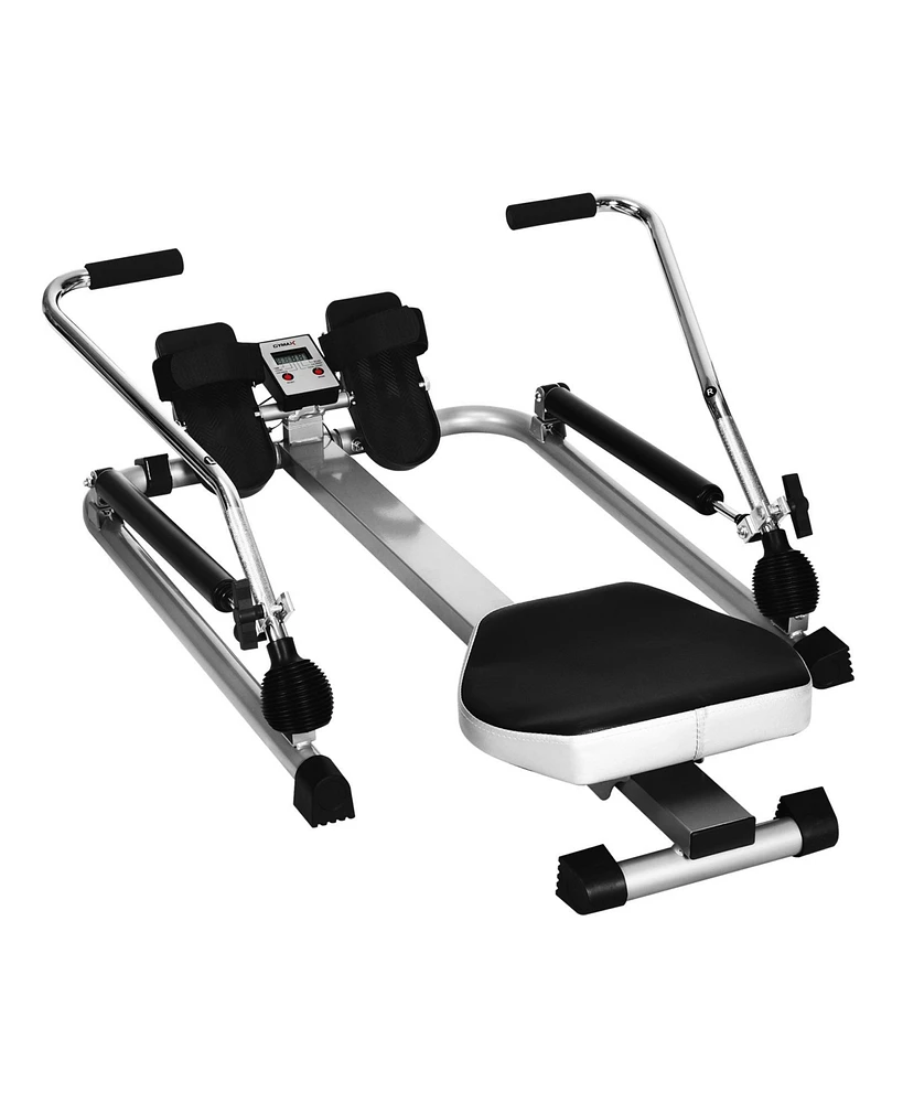 Slickblue Exercise Adjustable Double Hydraulic Resistance Rowing Machine - Black