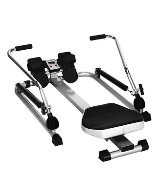 Slickblue Exercise Adjustable Double Hydraulic Resistance Rowing Machine - Black