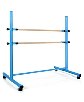 Slickblue 47 Inch Double Ballet Barre with Anti-Slip Footpads