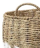 Honey Can Do Medium Round Nesting Seagrass Storage Basket with Handles