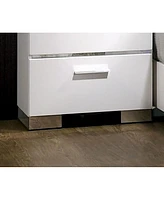 High Gloss White Nightstand with Usb Charger
