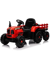 Simplie Fun 12V Battery Powered Ride On Tractor With Trailer