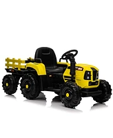 Streamdale Furniture 12V Battery Powered Ride On Tractor With Trailer