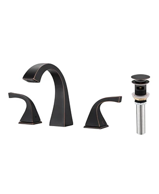 Streamdale Furniture 2-Handle Bathroom Sink Faucet With Drain, Oil Rubbed Bronze