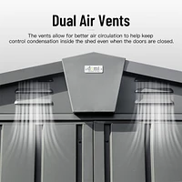Metal Outdoor Storage Shed with Lockable Double Door
