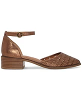 Lucky Brand Women's Maliya Crochet Woven Two-Piece Ankle-Strap Block-Heel Pumps