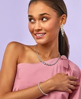 Arabella Cubic Zirconia Graduated 17" Necklace in Sterling Silver, Created for Macy's