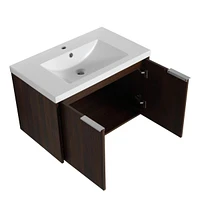 Soft Close Doors Bathroom Vanity With Sink, 30 Inch For Small Bathroom