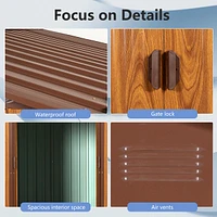 6x6 Metal Storage Shed with Wood Grain Horizontal Siding