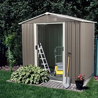 Streamdale Furniture 6FT X 5FT Outdoor Metal Storage Shed Gray