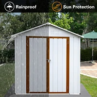 Outdoor Storage Sheds 4FTx6FT Apex Roof White+Yellow