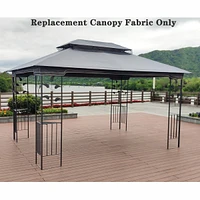 13 X 10FT Patio Double Roof Gazebo Replacement Canopy Top Fabric, Gray