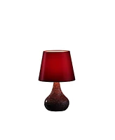 Streamdale Furniture 11" In Mosaic Red/Pink Glass Pattern Mini Polyresin Table Lamp