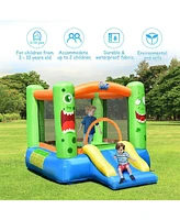 Slickblue Inflatable Castle Bounce House Jumper Kids Playhouse with Slider