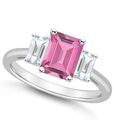 Mystic Topaz (2 ct. t.w.) & White (3/4 Emerald-Cut Statement Ring Sterling Silver (Also Pink Topaz)