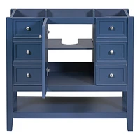 Streamdale Furniture 36" Bathroom Vanity Without Sink, Cabinet Base Only, One Cabinet And Three Drawers
