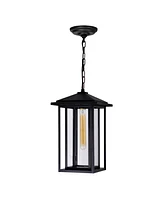 Cwi Lighting 17" Metal Crawford 1 Light Outdoor Hanging Light