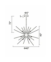 Cwi Lighting 40" Metal Savannah 14 Light Chandelier