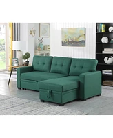 Streamdale Furniture Upholstered Pull Out Sectional Sofa With Chaise