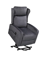 Simplie Fun Adjustable Power Lift Recliner Chair - Grey Technical Fabric