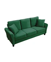 Streamdale Furniture Modern 78" Velvet Couch with 2 Pillows