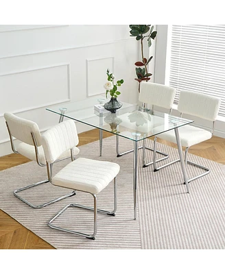 Simplie Fun Set of 4 Modern White Dining Chairs