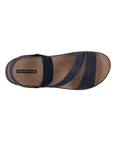 Gc Shoes Women's Grange Perforated Strappy Elastic Comfort Flat Sandals