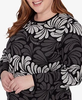 Alfred Dunner Plus Classic Geometric Ombre Scroll Top