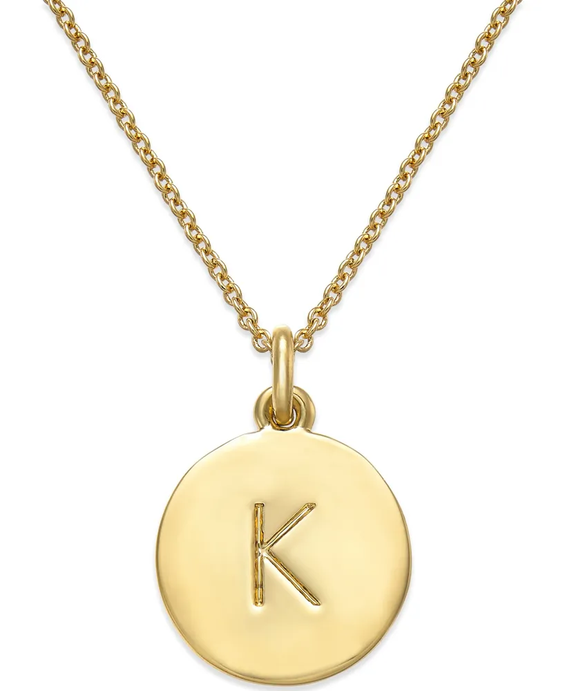 Kate Spade New York 12k Gold-Plated Initials Pendant Necklace, 17" + 3" Extender