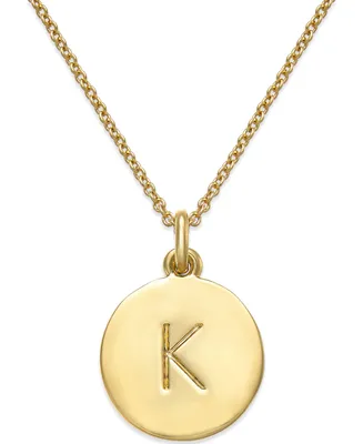 Kate Spade New York 12k Gold-Plated Initials Pendant Necklace, 17" + 3" Extender