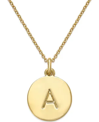Kate Spade New York 12k Gold-Plated Initials Pendant Necklace, 17" + 3" Extender