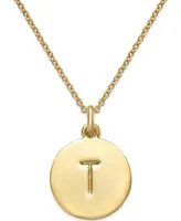 Kate Spade New York 12k Gold-Plated Initials Pendant Necklace, 17" + 3" Extender