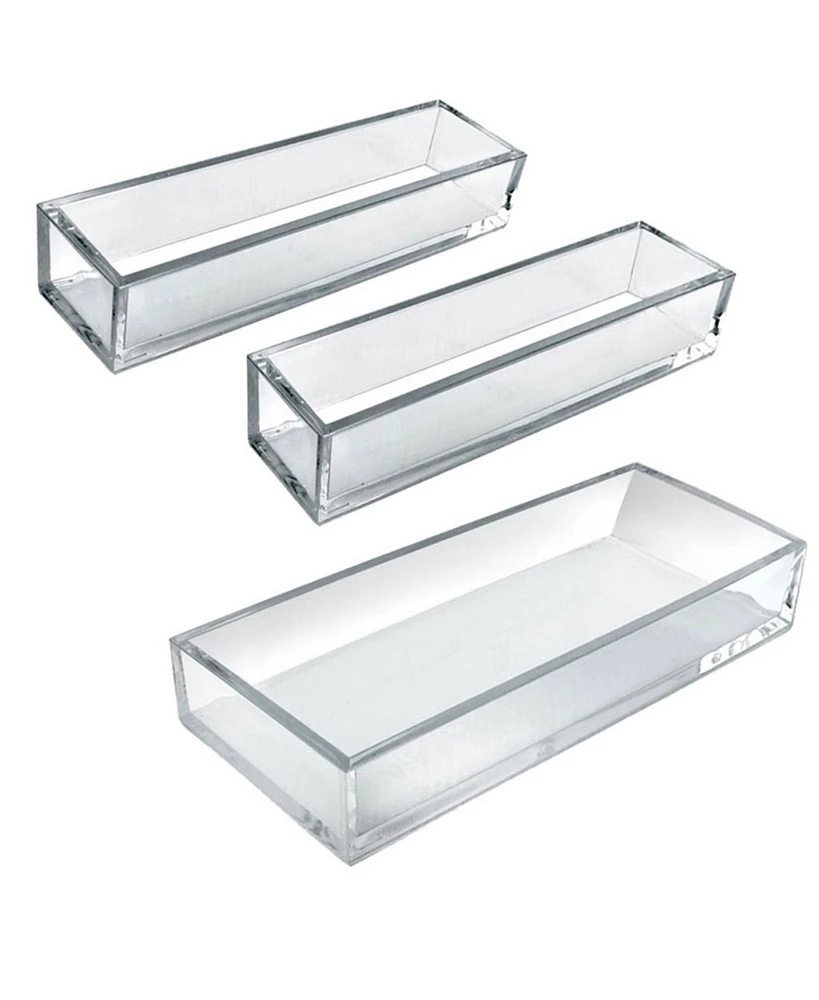 Azar Displays Deluxe Piece Clear Acrylic Tray Set